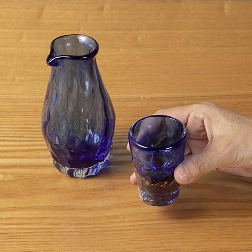 琉球ガラス ガラス工房清天 みなもショット（青） - やちむん・琉球