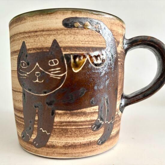 やちむん 工房o-gusuya ハチワレネコマグカップ （大） - やちむん