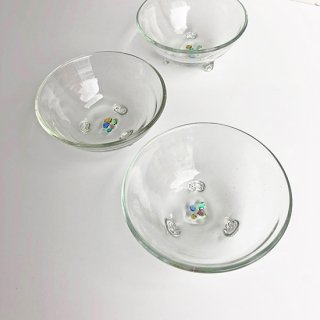 琉球ガラス glass32 三ツ足小鉢カレット