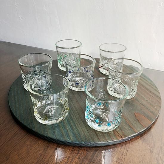 琉球ガラス glass32 カレットぐい呑（7色） - やちむん・琉球