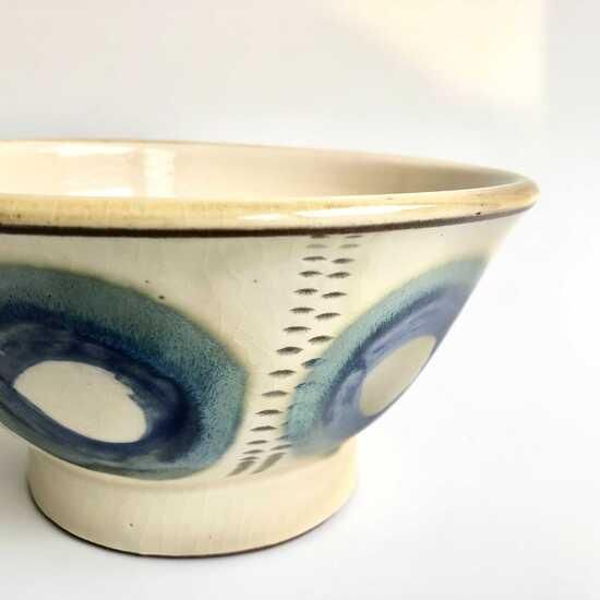 やちむん 幸陶器 6寸マカイ(青丸) - やちむん・琉球ガラスなど やちむん 幸陶器 6寸マカイ(青丸) - やちむん・琉球ガラスなど