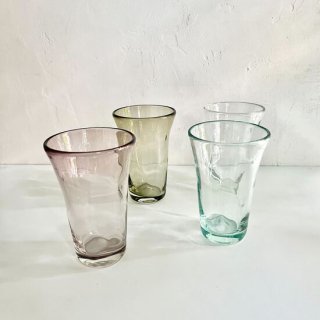琉球ガラス 白鴉再生硝子 ちょいのみグラス（４色）