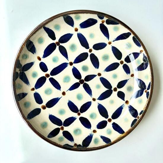 春夏新作モデル やちむん エドメ陶房 やちむん・琉球ガラス - 8寸皿（網花紋） 工芸品