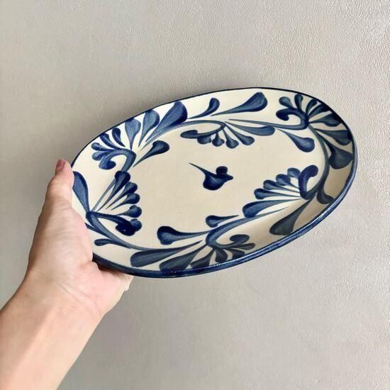 みゃこ　2枚　新品　沖縄　やちむん　オーバル　プレート　皿　石倉陶器 やちむん 陶眞窯 オーバルプレート 小（唐草各種） - やちむん