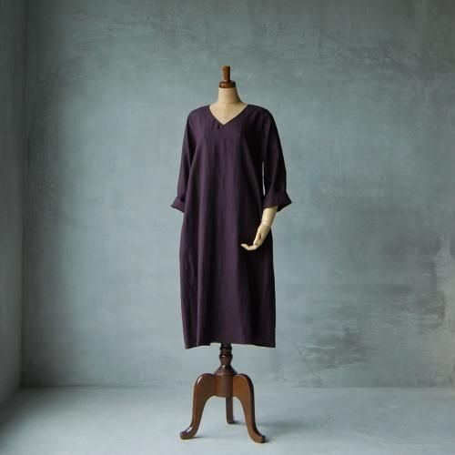 Michel Beaudouinリネンvネック ワンピース ボルドー Daja オンラインストア Michel Beaudouinリネンvネック ワンピース ボルドー Daja オンラインストア