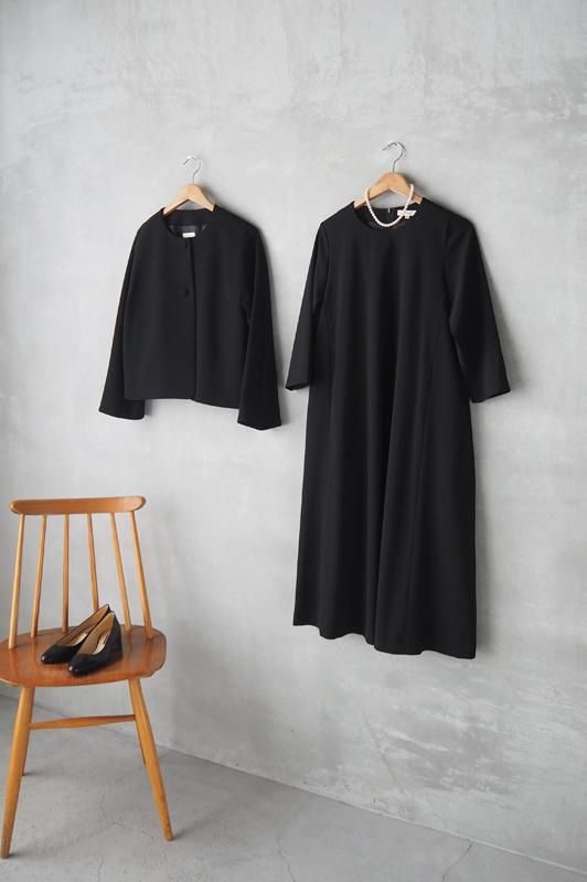 Crespi ブラックフォーマル ワンピースDRAPE 新品未使用品 40 Crespi | ブラックフォーマル ワンピース 〈DRAPE〉 - Daja