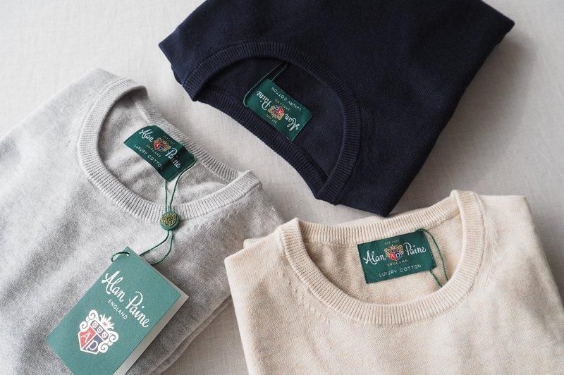 Alan Paine | コットンカシミヤ クルーネックニット - Daja Alan Paine | コットンカシミヤ クルーネックニット - Daja