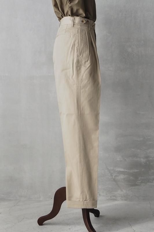 極美品✨名品⚫︎LOEFF⚫︎ 2タックトラウザーパンツ KHAKIS EDWIN エドウィン 大人のふだん着 ツータック トラウザーパンツ