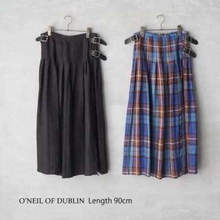 O'NEIL OF DUBLIN<br>リネンキルトスカート（90cm丈）<br>〈IRISH LINEN LOW WAIST PLEATS WRAP SKIRT 90cm〉