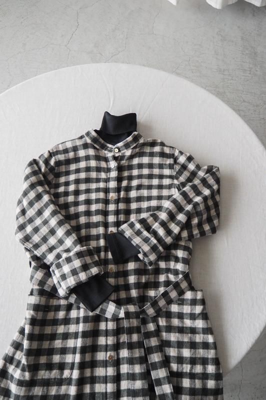 美品　シップス　ブロードバンドカラーシャツワンピース ギンガムチェック　手洗い◎ シャツワンピース 長袖 ギンガムチェック レディース ロング