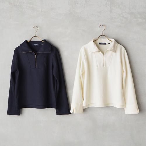 HAND ROOM WOMENSウールジャージー ジップアップカットソー - Daja