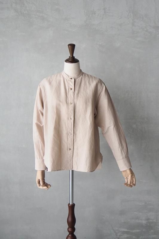 HAND ROOM WOMENS | コットンヘンプ バンドカラーシャツ - Daja