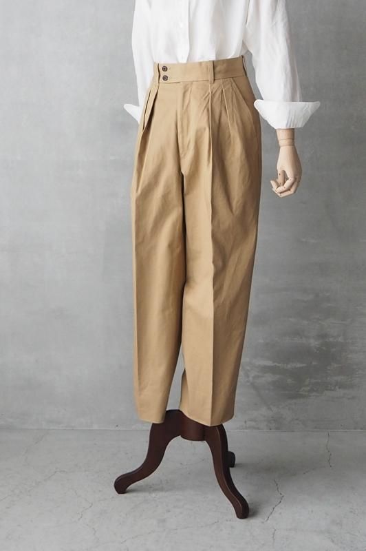 HAND ROOM WOMENS | ツータック チノトラウザーズ - Daja HAND ROOM WOMENS | ツータック チノトラウザーズ - Daja