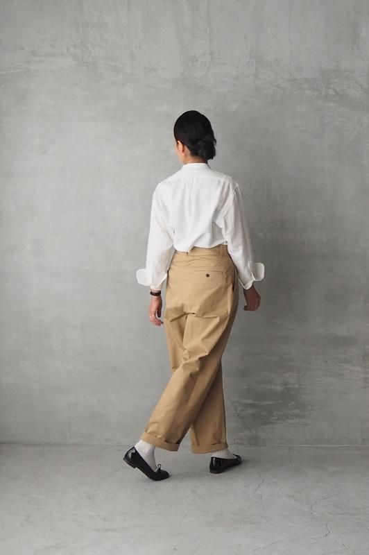 HAND ROOM WOMENS | ツータック チノトラウザーズ - Daja HAND ROOM WOMENS | ツータック チノトラウザーズ - Daja