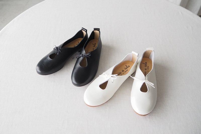 paris a velo | シュリンクレザー レースアップシューズ（ブラック