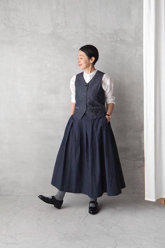 michel beaudouin コットンリネンダンガリーベスト daja michel beaudouin | コットンリネンダンガリーベスト - Daja