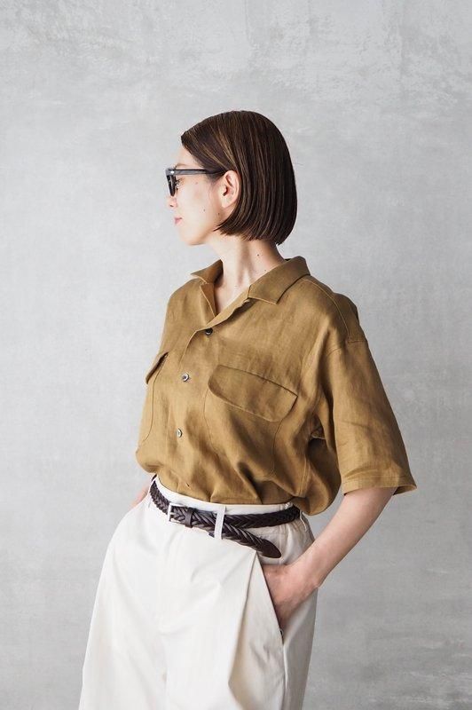 Nigel Cabourn WOMAN | リネンツイルオープンカラーシャツ Nigel Cabourn WOMAN | リネンツイルオープンカラーシャツ