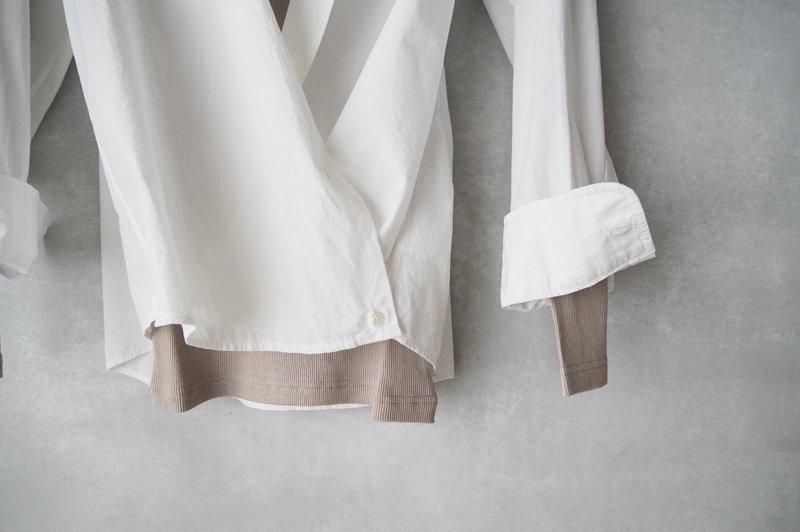 HAND ROOM WOMENS | スヴィンコットン バンドカラー2wayシャツ