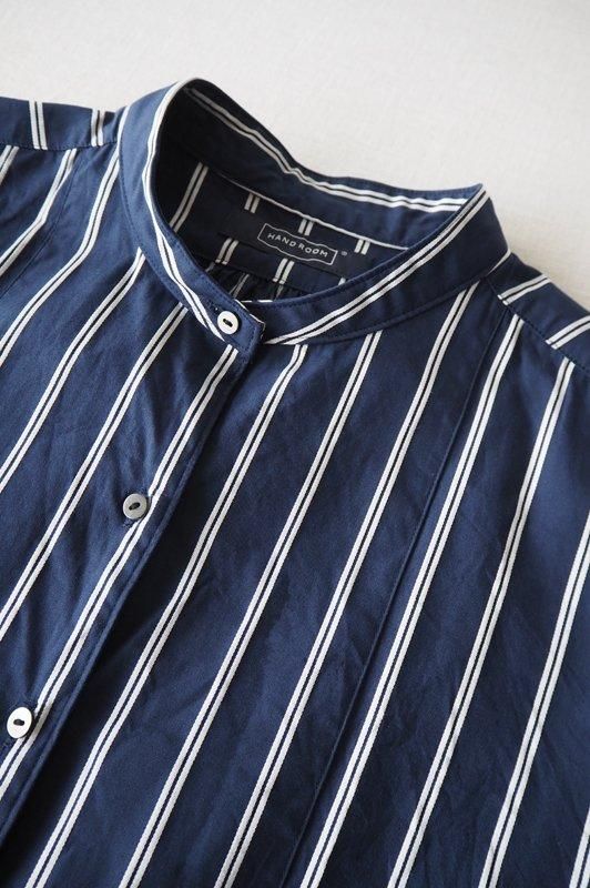 クラシックフロントストライプロングシャツ|ネイビー×ホワイト クラシックフロントストライプロングシャツ|ネイビー×ホワイト