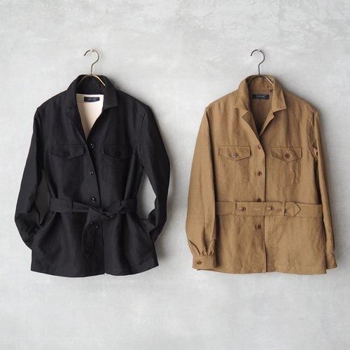 HAND ROOM WOMENS | サファリジャケット(キャメル・ブラック HAND ROOM WOMENS | サファリジャケット(キャメル・ブラック