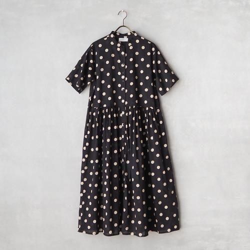 SOIL | ドット バンドカラーワンピース〈80s COTTON VOIL DOT