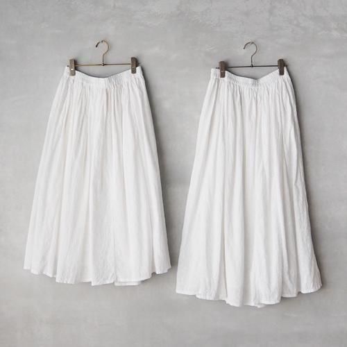 スカート HerPraha gathered skirt YURAGI・ギャザースカート』高島ちぢみ-gathered skirt ［受注
