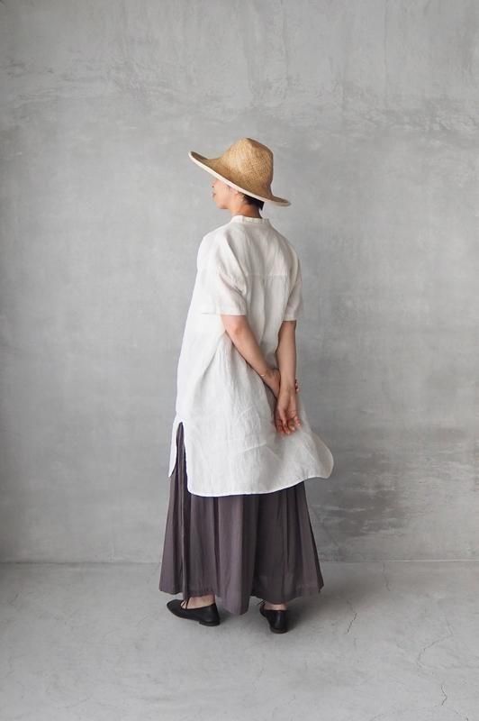 SOIL | リネン バンドカラーロングシャツ〈60s LINEN PLAIN