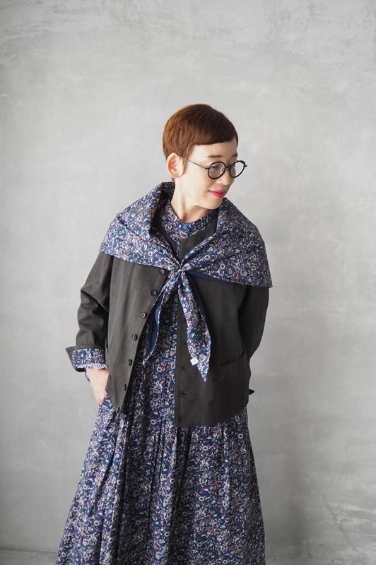 SOIL | フラワープリント バンドカラーワンピース - Daja