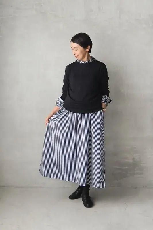 ハンドルーム　ワンピース　ダジャ　今季 HAND ROOM WOMENS | クラシックフロントワンピース（ネイビー