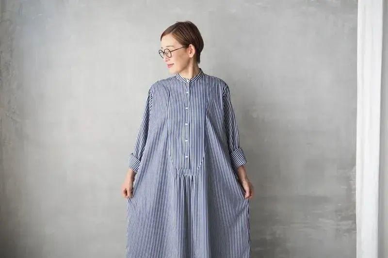 HAND ROOM WOMENS | クラシックフロントワンピース（ネイビー