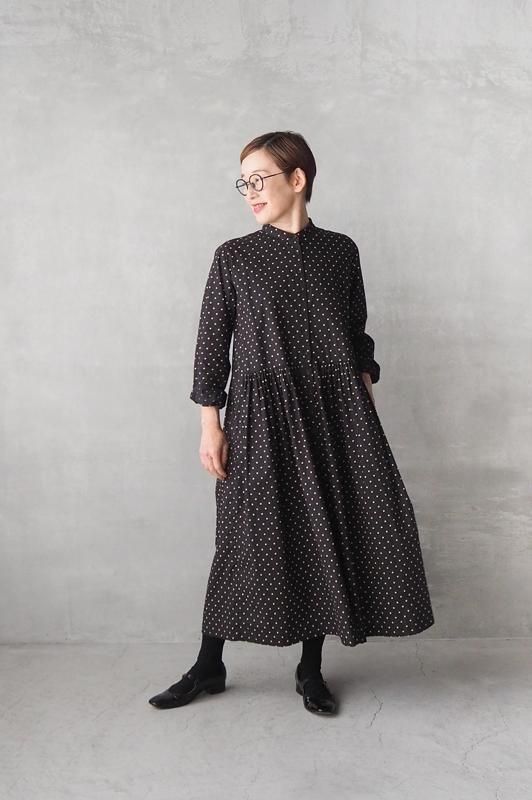SOIL（ソイル）| 40Sポプリン ドットプリントシャツワンピース コーディネート>SOIL/40'S ポプリン ドットプリント シャツ