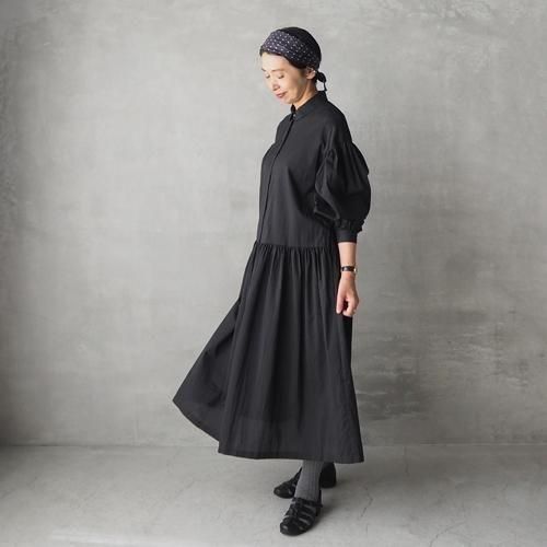 kijinokanosei | コットンシルク ギャザーワンピース - Daja