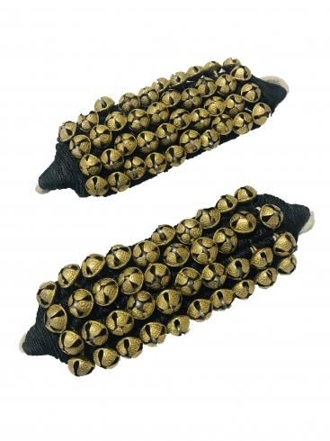 金属製装飾バングル2個組 ダンス楽器 オブジェ リズム楽器 鈴 ドアベル g57 グングル(足鈴) ペア ベル50個 / Ghungroo pair(foot bell 50