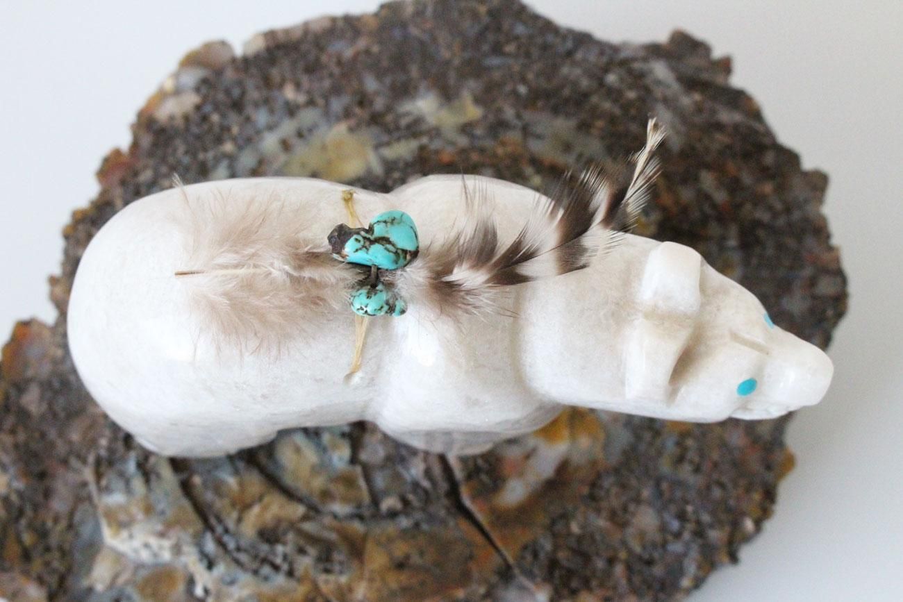 呪物ズニ族フェティッシュBearクマヴィンテージターコイズシェル