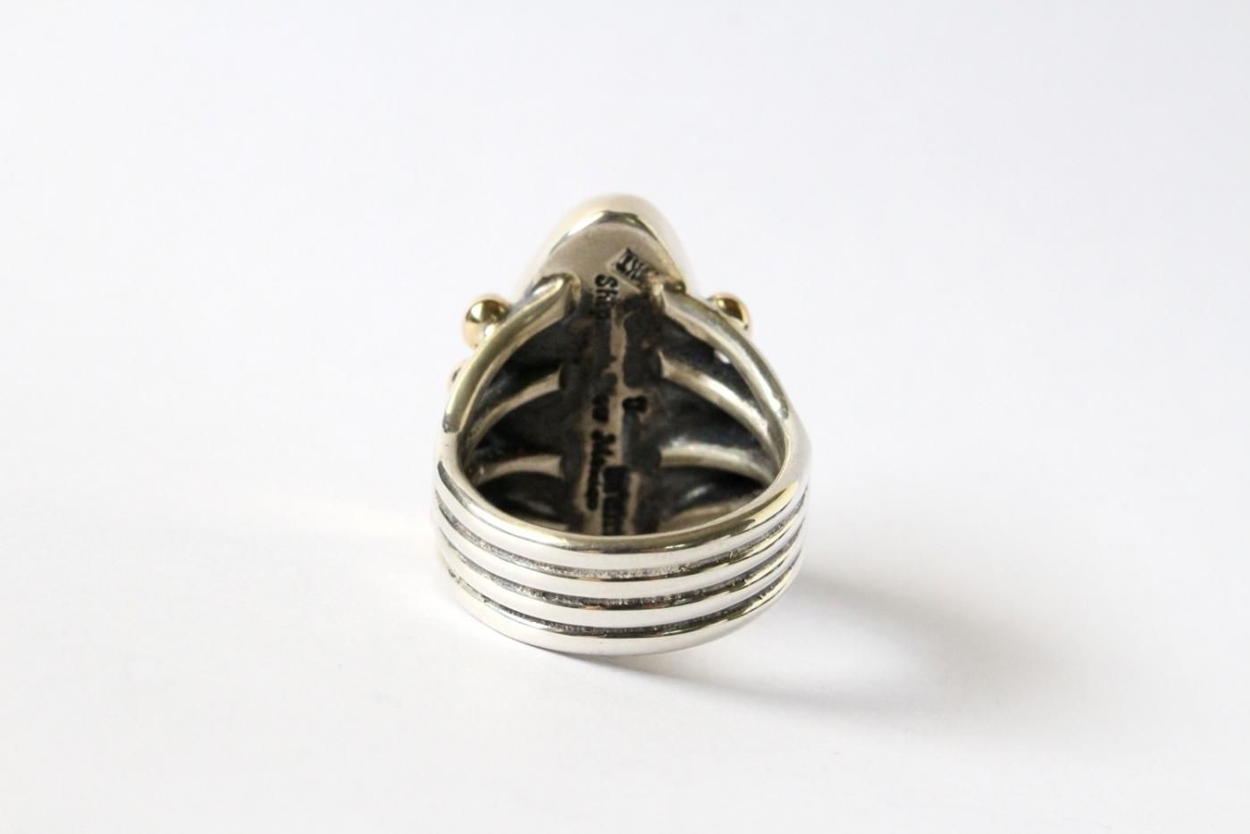 WALL -NATIVE AMERICAN ART & CRAFT-　　Orville Tsinnie/4SHANK TRADITIONAL RING  14KT/SS (SJ5)