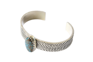 Kee Yazzie Jr/EYE DAZZLER BRACELET 13WIDE W/TQ  (SJ12)