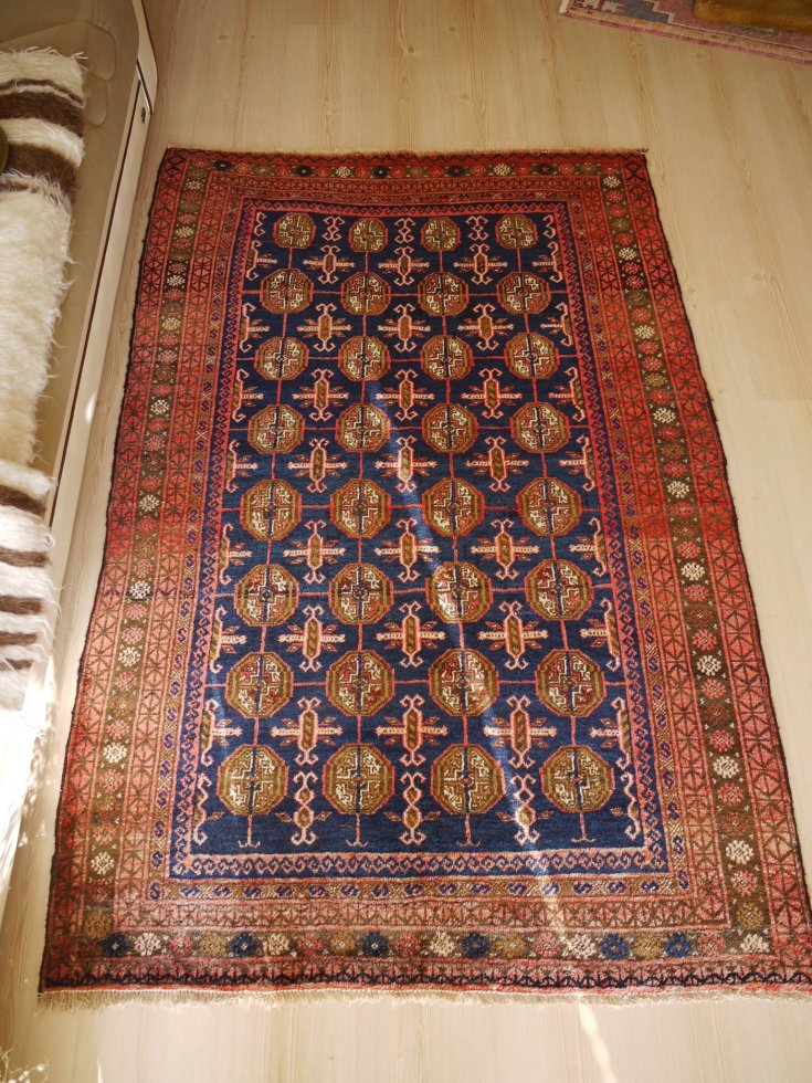オールド絨毯 ヴィンテージラグ アフガニスタン絨毯 トルクメンデザイン