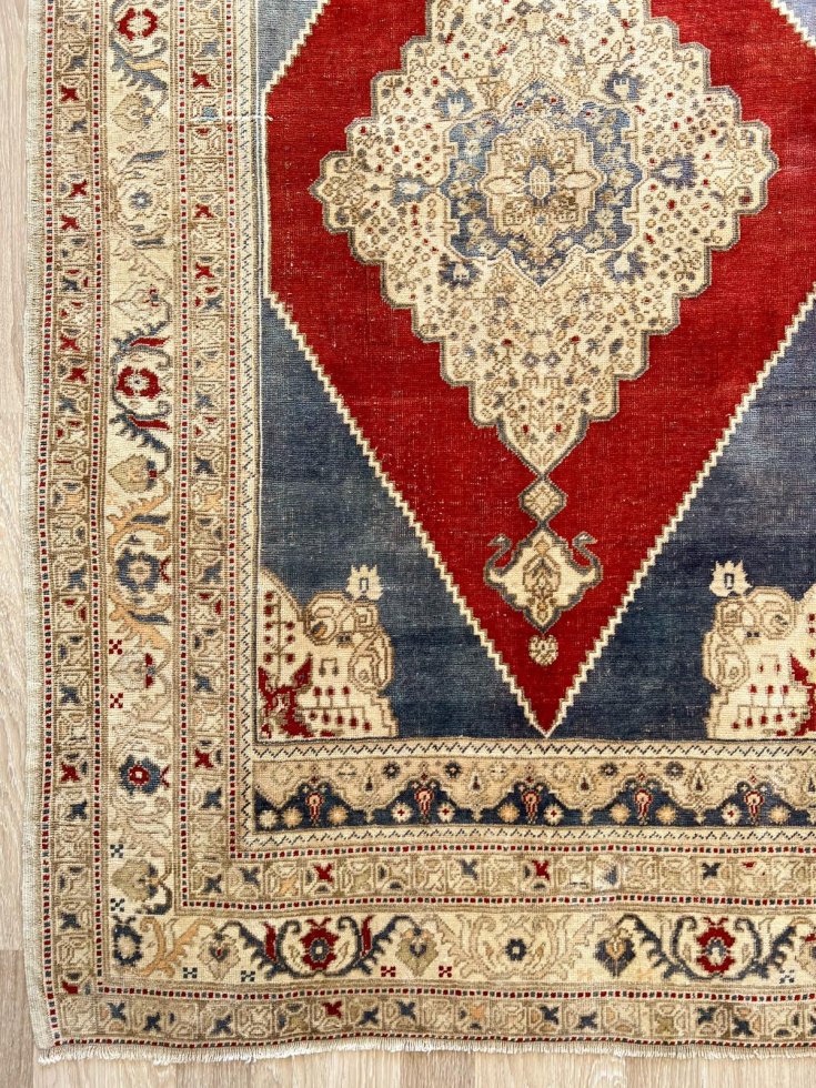 日本廉価 トルコ 絨毯 ウール ウォッシュ加工 ヴィンテージラグ