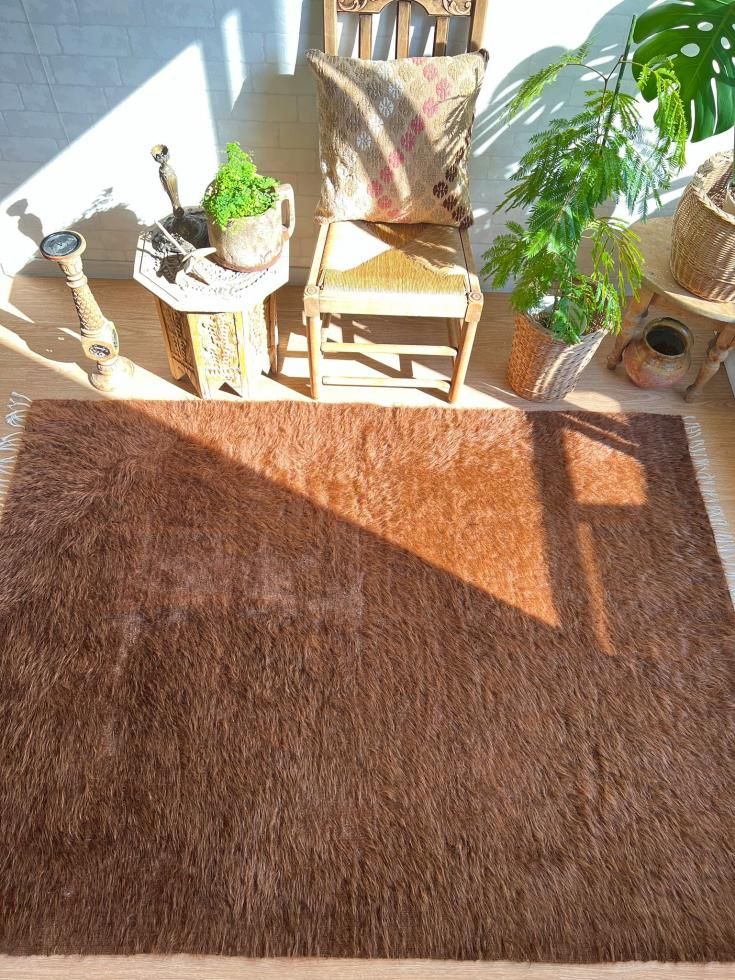 貴重ヴィンテージ未使用！バッターニエ　トルコ手織りモヘヤラグ トルコキリム ヴィンテージキリム オールドキリム ワンキリム