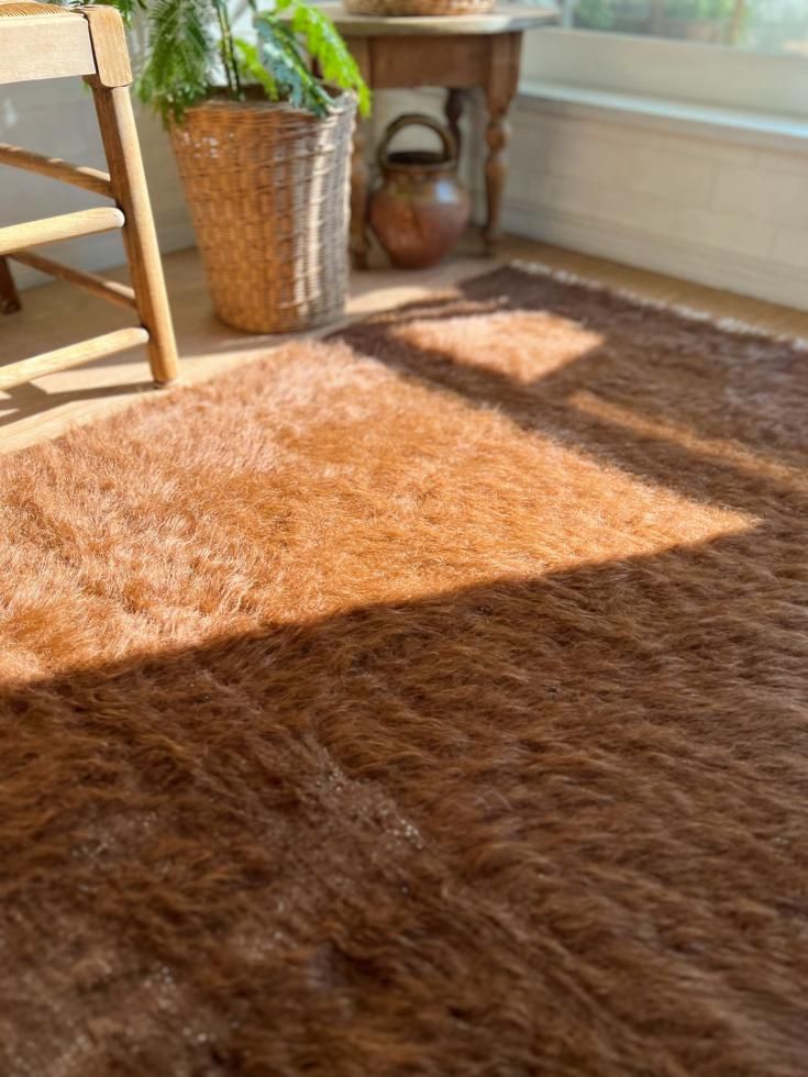 ラスト① 新品wool100％　キャラメル　バッターニエ　トルコヴィンテージラグ トルコキリム ヴィンテージキリム オールドキリム ワンキリム