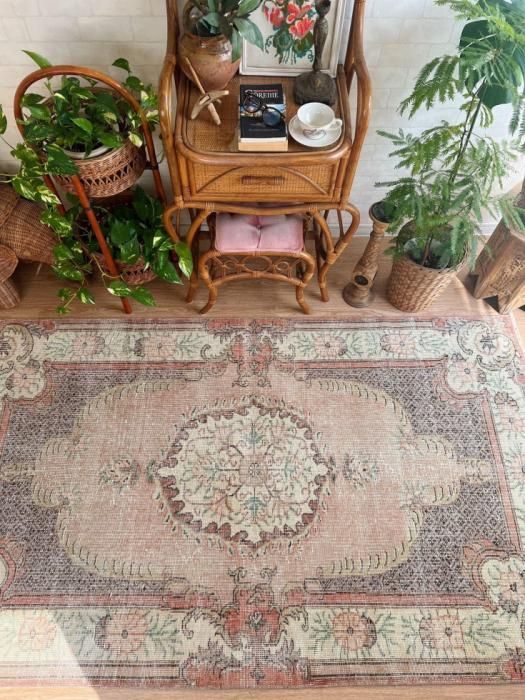 vintage turkish rug ターキッシュラグ（土日限定） ヴィンテージターキッシュラグ オーバーダイラグ トルコラグ