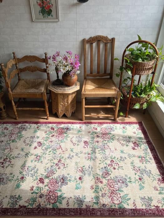 46x63 柔らかキュート❤︎カラフルミニラグ✳︎トルコヴィンテージラグ 46x63 柔らかキュート❤︎カラフルミニラグ✳︎トルコ