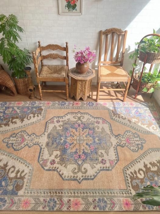 クリーニング済み！ビンテージラグ ヴィンテージラグオーバーダイラグヴィンテージ加工ラグダメージ加工