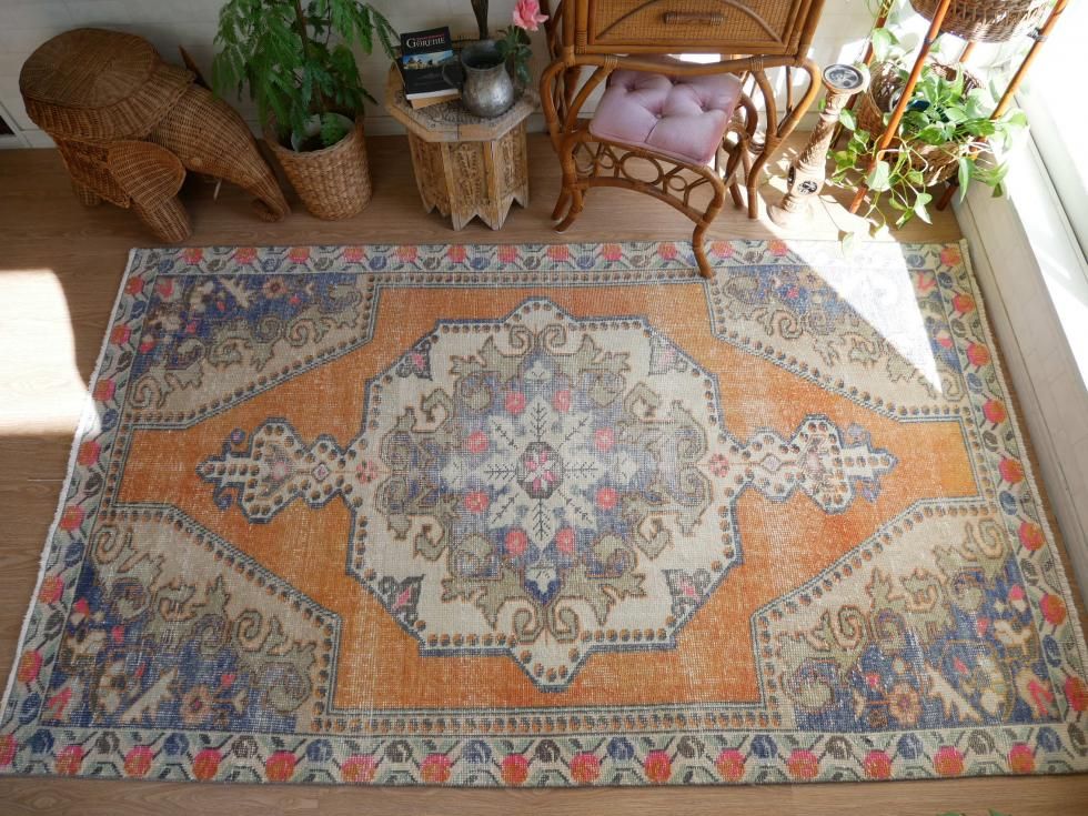 ヴィンテージターキッシュラグ オーバーダイラグ トルコラグ