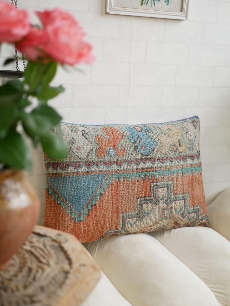 ビンテージラグ　トルコラグ　オールドキリム　クッションカバー　パッチワーク⑩ 楽天市場】オールドキリム クッションカバー 40×40cm 3枚セット