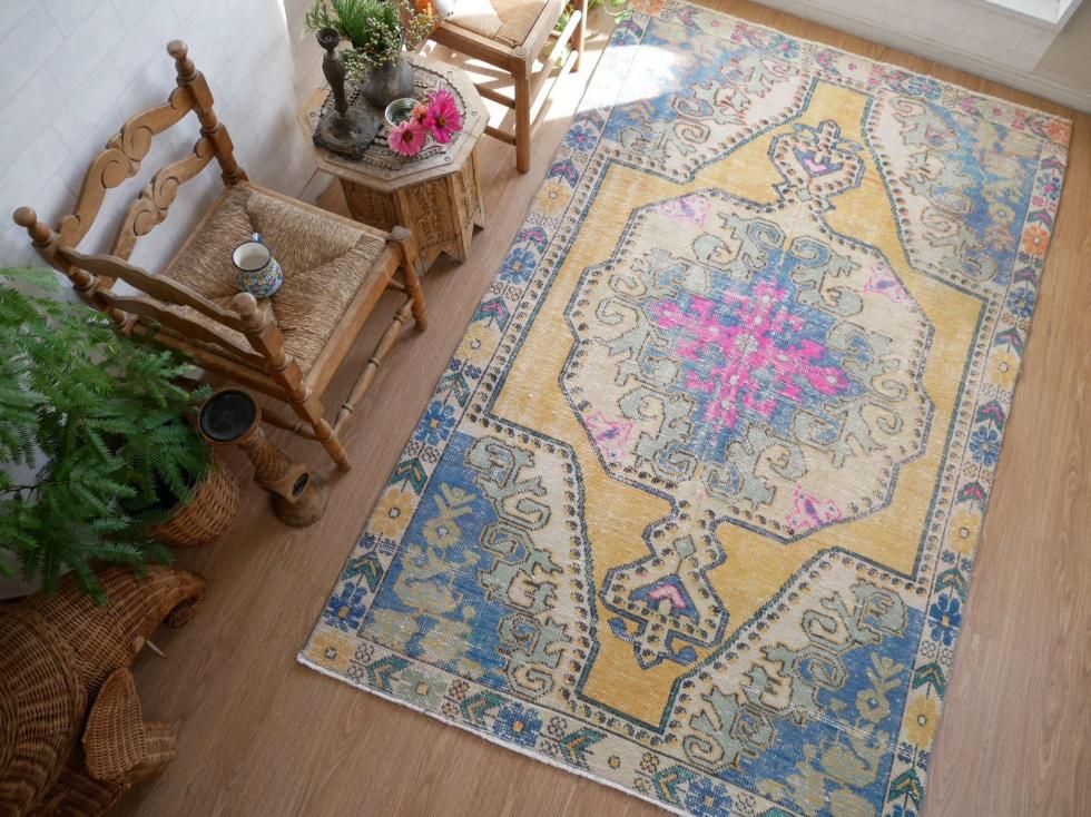 超大判✳︎3m✳︎エメラルド✳︎ オーバーダイ139×295 トルコヴィンテージラグ 超大判✳︎3m✳︎エメラルド✳︎ オーバーダイ139×295 トルコ