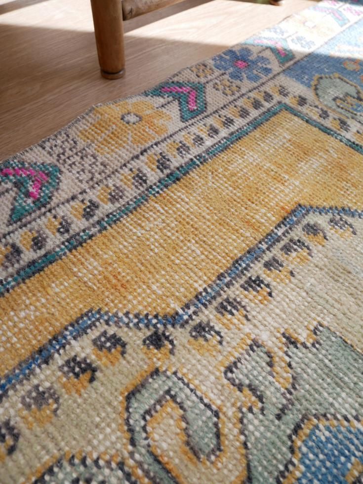 ヴィンテージラグ　トルコ　オーバーダイ110×210 ヴィンテージラグ トルコ オーバーダイ110×210 ヴィンテージラグ