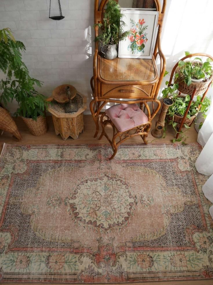 ヴィンテージターキッシュラグ オーバーダイラグ トルコラグ