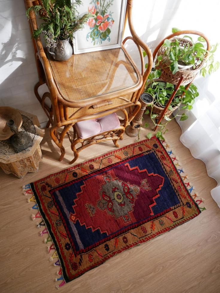 ヴィンテージターキッシュラグ オーバーダイラグ トルコラグ