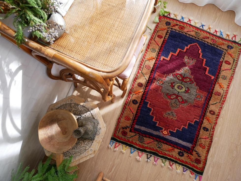 ヴィンテージターキッシュラグ オーバーダイラグ トルコラグ